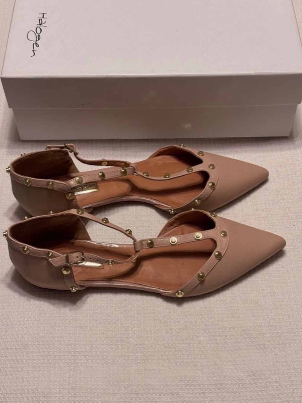 Halogen Haolson-Lea Nude Patent Leather Ballet Flats Sz 7.5